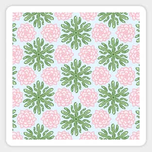 Cactus Succulent Flower Pattern Sticker